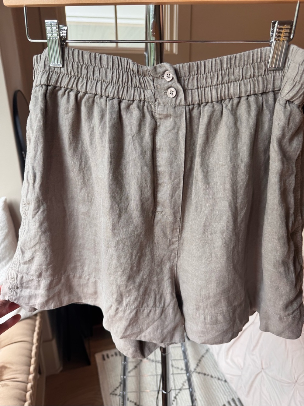 Zara 100% Linen Shorts - Size L vacation summer - Picture 4 of 9